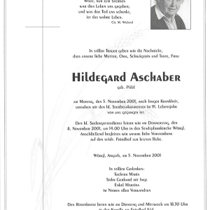 Aschaber Hildegard Geb. Pölzl G